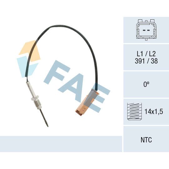 Sensor, exhaust gas temperature