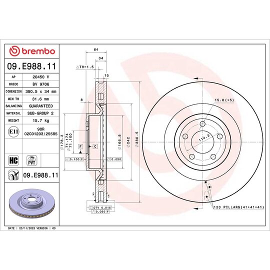 09.E988.11 - Brake Disc 