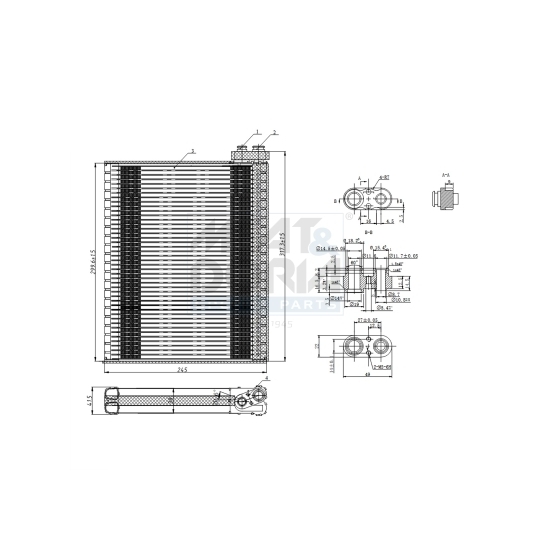 Evaporator, air conditioning