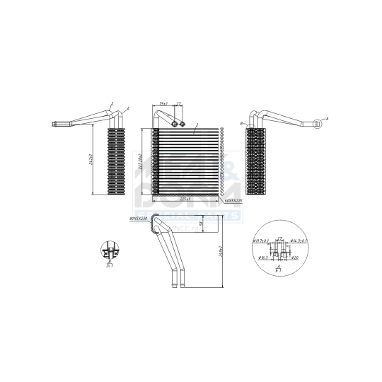Evaporator, air conditioning