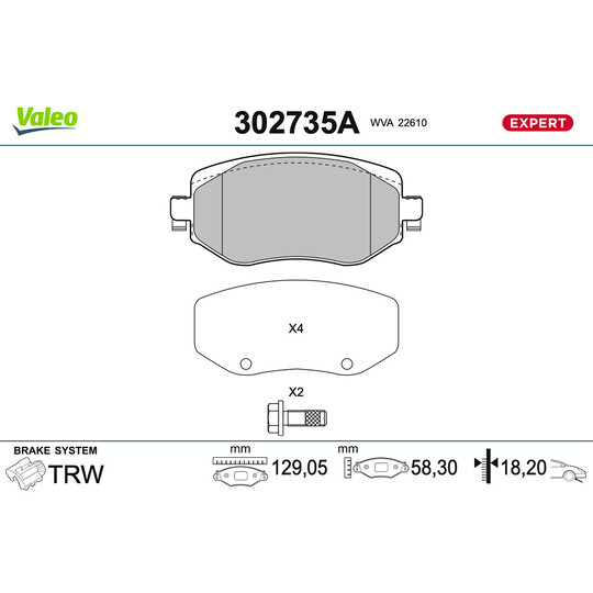 302735A - Brake Pad Set, disc brake 