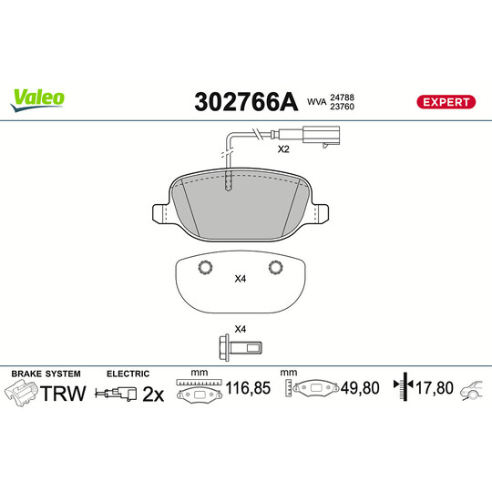 302766A - Brake Pad Set, disc brake 