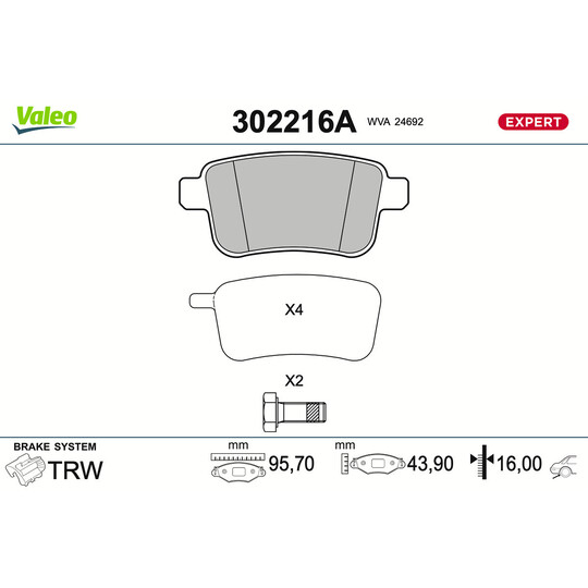 302216A - Brake Pad Set, disc brake 