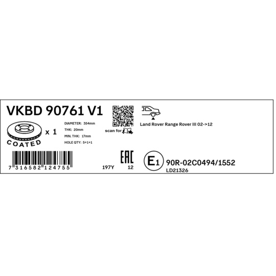 VKBD 90761 V1 - Brake Disc 