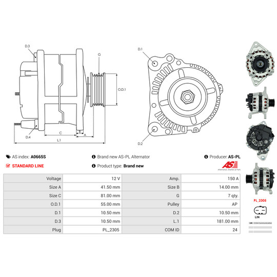 A0665S - Alternator 