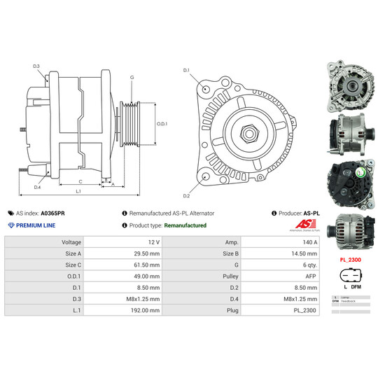 A0365PR - Alternator 