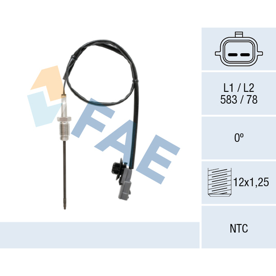Sensor, exhaust gas temperature